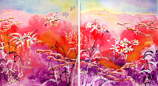 Study in Rose: diptych