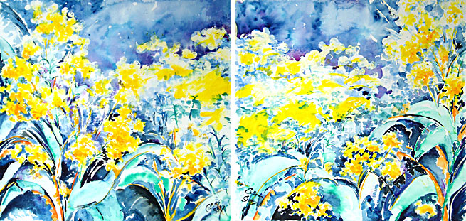 Counterpoint in Blue and Gold: Diptych