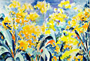 Conversation in Blue and Yellow: Diptych